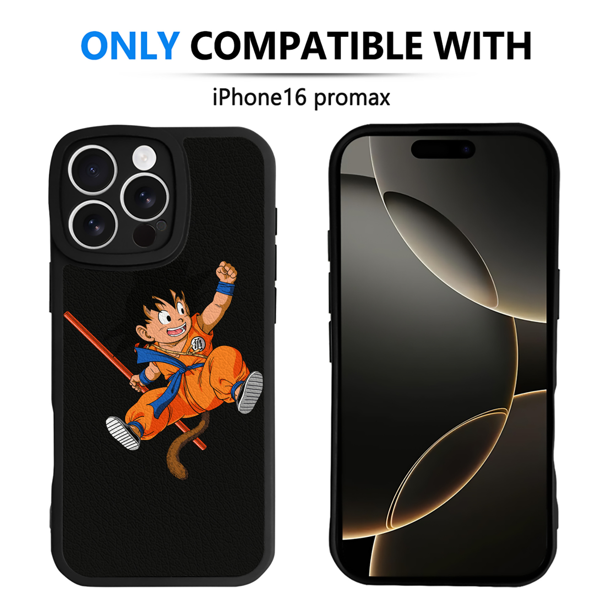 （画像用） ドラゴンボール 孫悟空（そん ごくう）Son Goku カカロット DRAGON BALL Kakarotto 【iPhone 16シリーズ対応】シリコンスマホケース（レザー調） 材質：シリコン